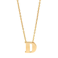 14K Yellow Gold Initial "D" Pendant Necklace