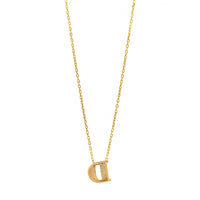 14K Yellow Gold Initial "D" Pendant Necklace