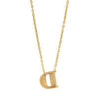 14K Yellow Gold Initial "D" Pendant Necklace