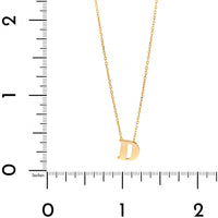 14K Yellow Gold Initial "D" Pendant Necklace
