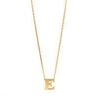 14K Yellow Gold Initial "E" Pendant Necklace