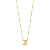 14K Yellow Gold Initial "E" Pendant Necklace