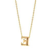 14K Yellow Gold Initial "E" Pendant Necklace