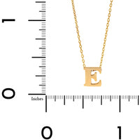 14K Yellow Gold Initial "E" Pendant Necklace