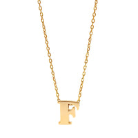 14K Yellow Gold Initial "F" Pendant Necklace