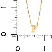 14K Yellow Gold Initial "F" Pendant Necklace