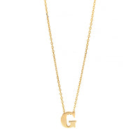 14K Yellow Gold Initial "G" Pendant Necklace