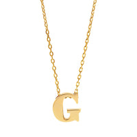 14K Yellow Gold Initial "G" Pendant Necklace