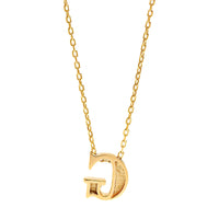 14K Yellow Gold Initial "G" Pendant Necklace