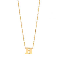 14K Yellow Gold Initial "H" Pendant Necklace