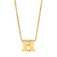 14K Yellow Gold Initial "H" Pendant Necklace