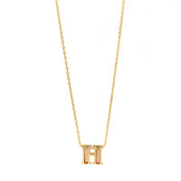 14K Yellow Gold Initial "H" Pendant Necklace