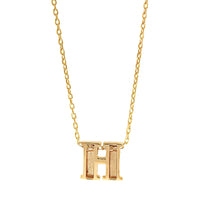 14K Yellow Gold Initial "H" Pendant Necklace
