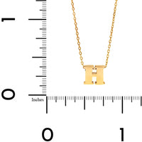 14K Yellow Gold Initial "H" Pendant Necklace