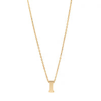 14K Yellow Gold Initial "I" Pendant Necklace