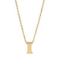 14K Yellow Gold Initial "I" Pendant Necklace