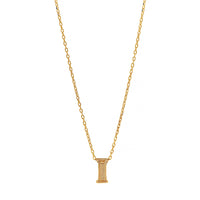 14K Yellow Gold Initial "I" Pendant Necklace