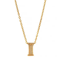 14K Yellow Gold Initial "I" Pendant Necklace