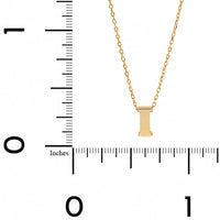 14K Yellow Gold Initial "I" Pendant Necklace