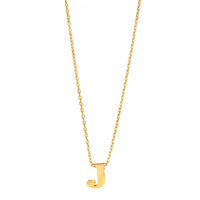 14K Yellow Gold Initial "J" Pendant Necklace