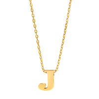 14K Yellow Gold Initial "J" Pendant Necklace