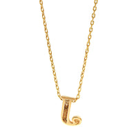 14K Yellow Gold Initial "J" Pendant Necklace