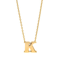 14K Yellow Gold Initial "K" Pendant Necklace