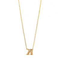 14K Yellow Gold Initial "K" Pendant Necklace