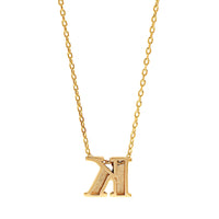 14K Yellow Gold Initial "K" Pendant Necklace