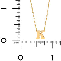 14K Yellow Gold Initial "K" Pendant Necklace