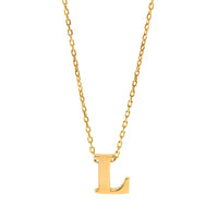 14K Yellow Gold Initial "L" Pendant Necklace