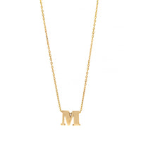 14K Yellow Gold Initial "M" Pendant Necklace