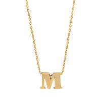 14K Yellow Gold Initial "M" Pendant Necklace