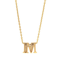 14K Yellow Gold Initial "M" Pendant Necklace