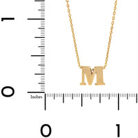 14K Yellow Gold Initial "M" Pendant Necklace