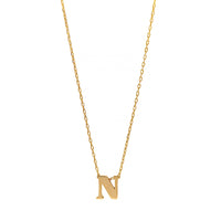 14K Yellow Gold Initial "N" Pendant Necklace