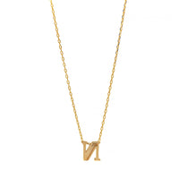 14K Yellow Gold Initial "N" Pendant Necklace