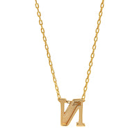 14K Yellow Gold Initial "N" Pendant Necklace