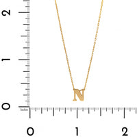 14K Yellow Gold Initial "N" Pendant Necklace