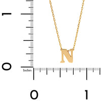 14K Yellow Gold Initial "N" Pendant Necklace