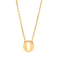 14K Yellow Gold Initial "O" Pendant Necklace