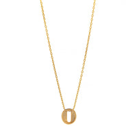 14K Yellow Gold Initial "O" Pendant Necklace