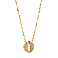 14K Yellow Gold Initial "O" Pendant Necklace