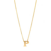 14K Yellow Gold Initial "P" Pendant Necklace