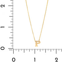 14K Yellow Gold Initial "P" Pendant Necklace