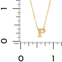 14K Yellow Gold Initial "P" Pendant Necklace