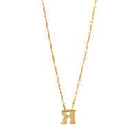 14K Yellow Gold Initial "R" Pendant Necklace