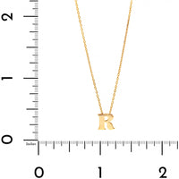 14K Yellow Gold Initial "R" Pendant Necklace