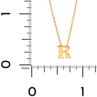 14K Yellow Gold Initial "R" Pendant Necklace