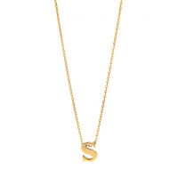 14K Yellow Gold Initial "S" Pendant Necklace